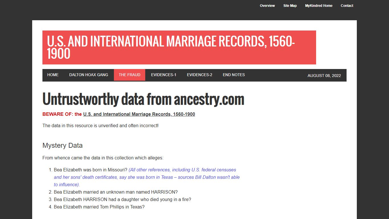 U.S. and International Marriage Records, 1560-1900 – Bea ...